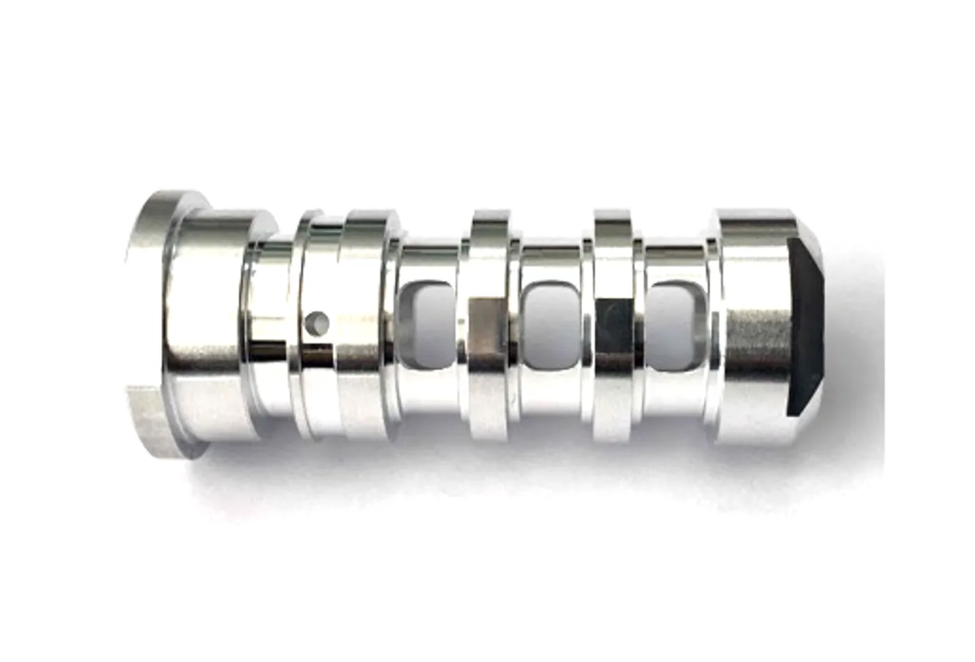 Multi-Port Valve Spool — precision CNC machined Polished 6061-T6 Aluminum